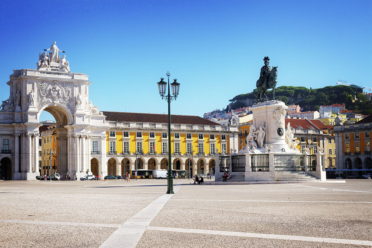 Einkaufsplatz in Lissabon, Portugal